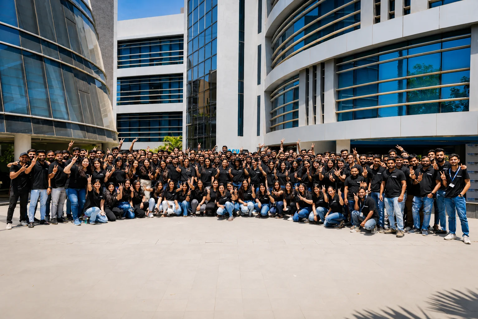 VasyERP team — 250+ members at House of Vasy, Ahmedabad