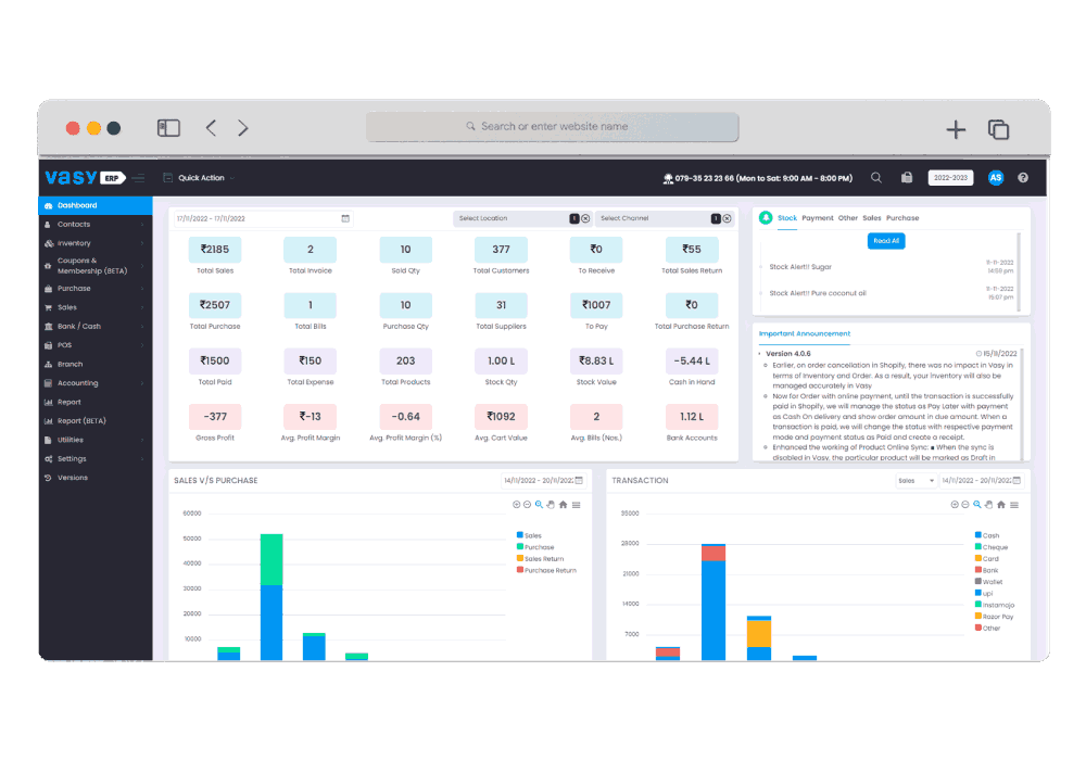 Retail POS system to manage multiple stores and payments